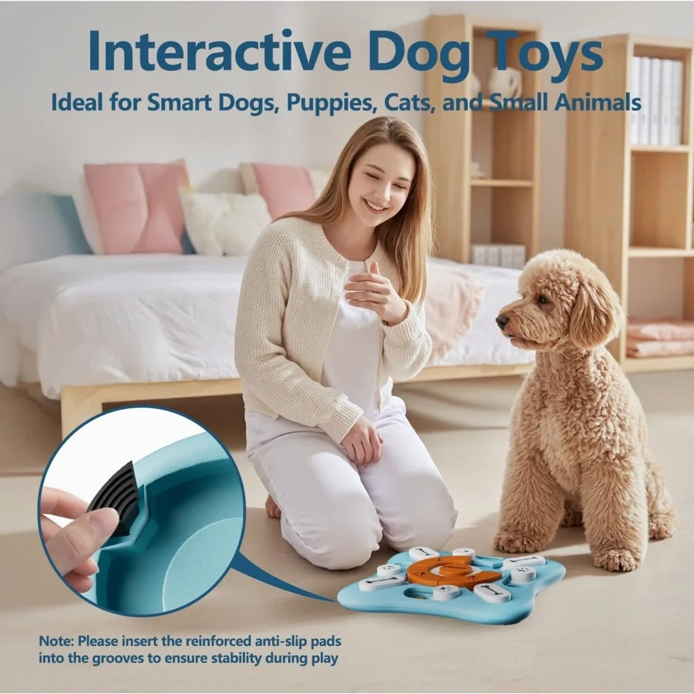 FOXMM Interactive Dog Puzzle Toy Treat Dispenser IQ Training Slow Feeder 10”